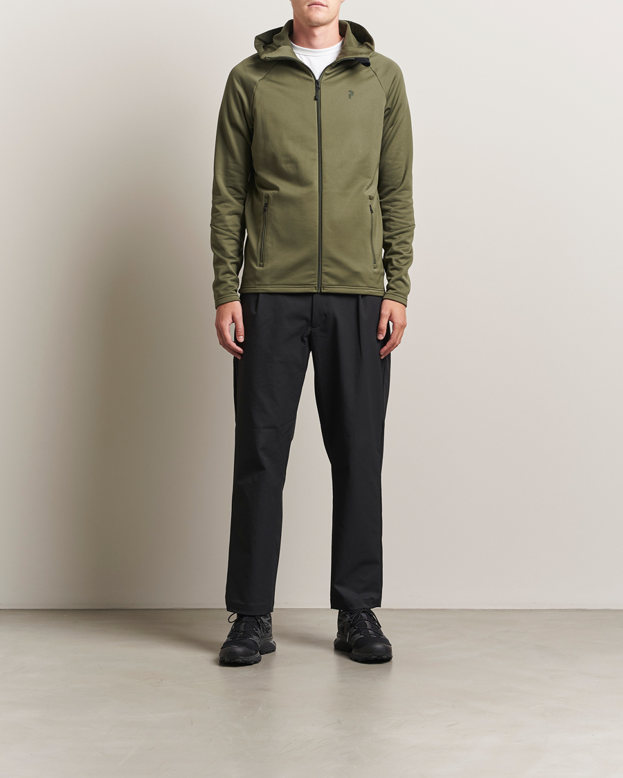 Heren | Truien | Peak Performance | Rider Full Zip Hoodie Pine Needle