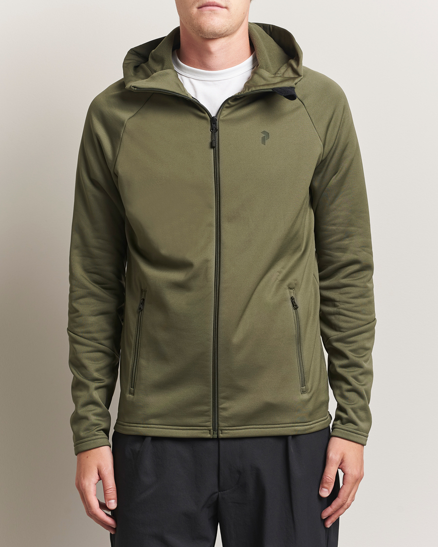 Heren | Truien | Peak Performance | Rider Full Zip Hoodie Pine Needle