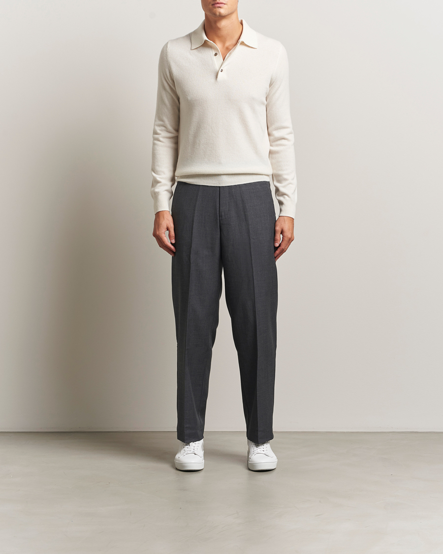 Heren | Broeken | Samsøe Samsøe | Noah Pleated Trousers Dark Grey Melange