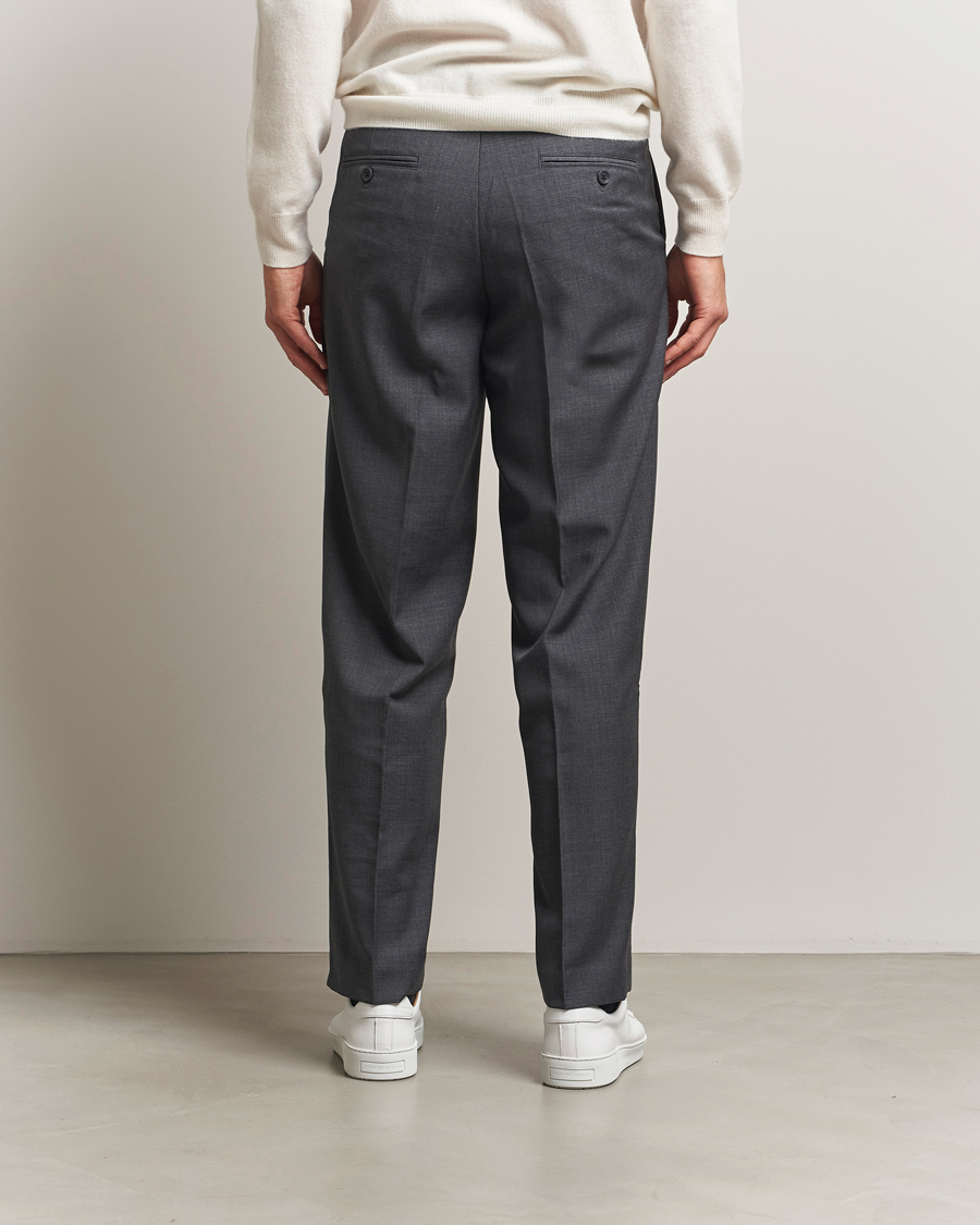 Heren | Broeken | Samsøe Samsøe | Noah Pleated Trousers Dark Grey Melange