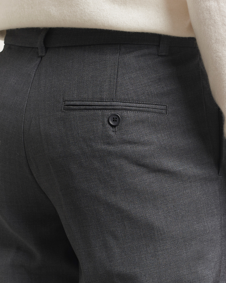 Heren | Broeken | Samsøe Samsøe | Noah Pleated Trousers Dark Grey Melange