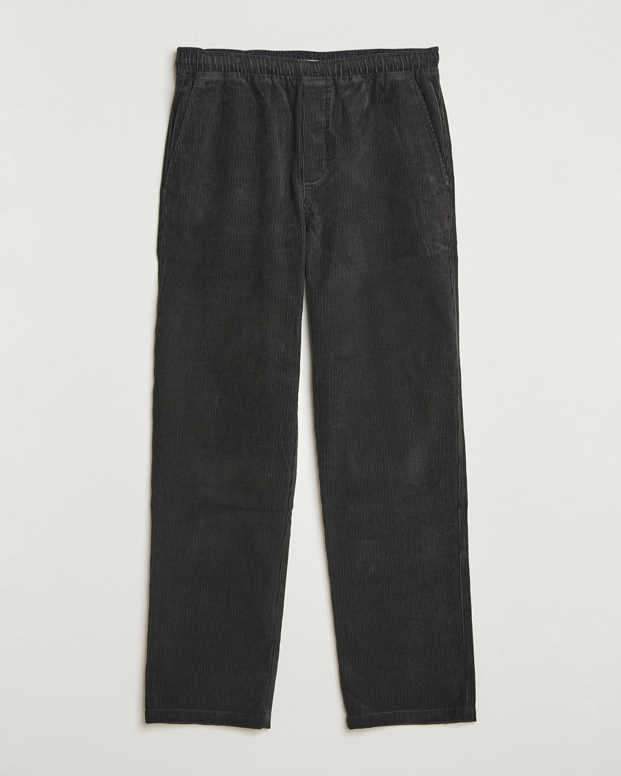 Heren | Broeken | Samsøe Samsøe | Jabari Corduroy Drawstring Trousers Black Oyster