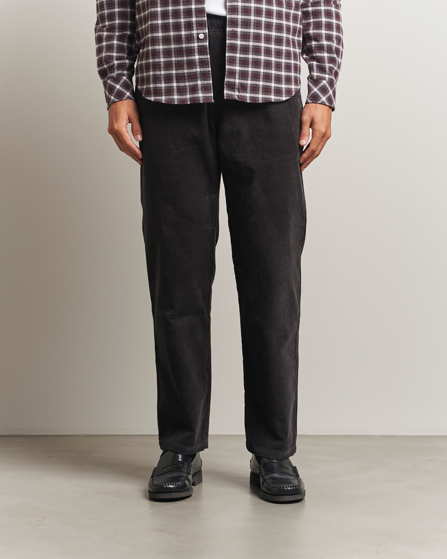 Heren | Broeken | Samsøe Samsøe | Jabari Corduroy Drawstring Trousers Black Oyster