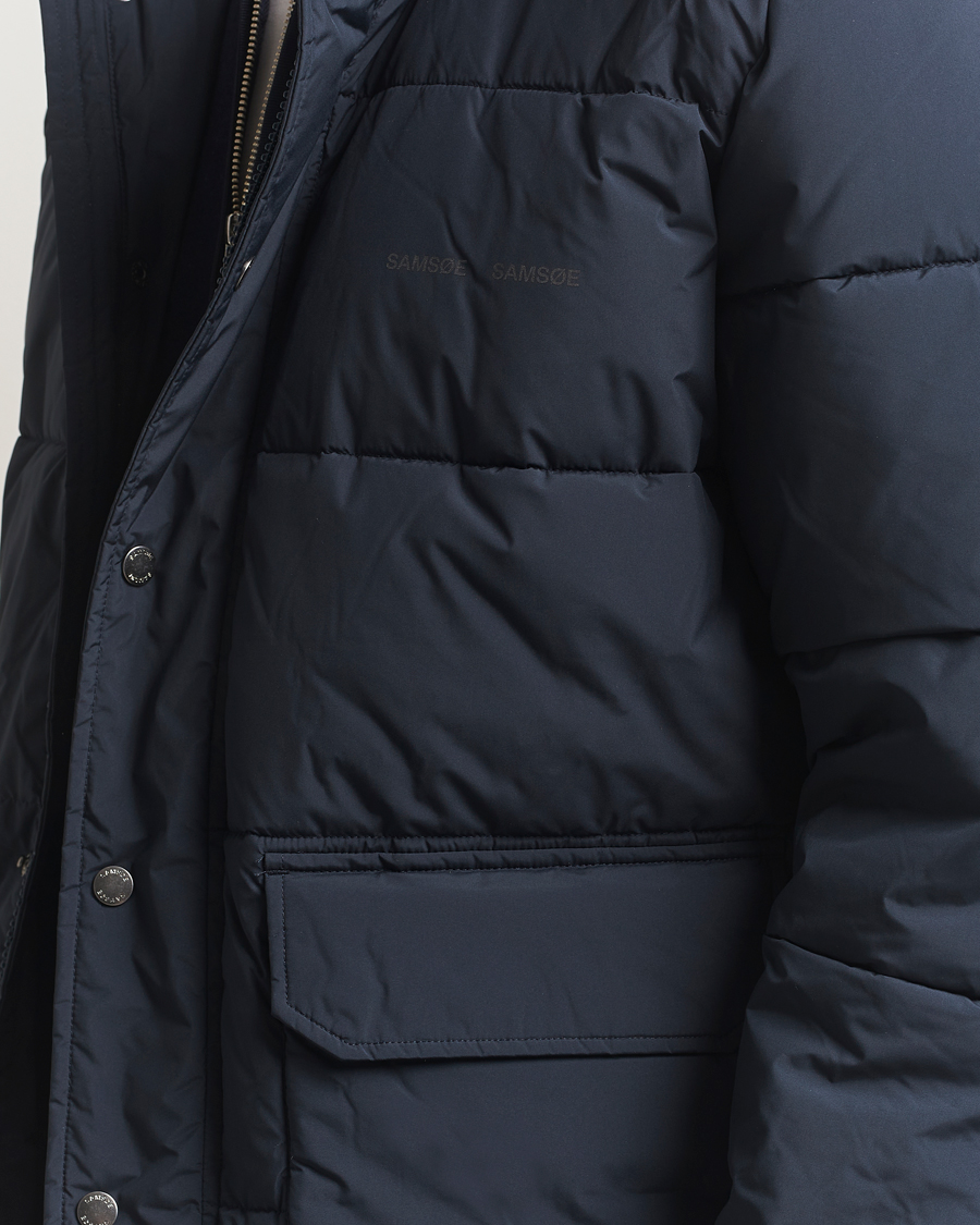 Heren | Jassen | Samsøe Samsøe | Ulf Down Hooded Puffer Salute Navy