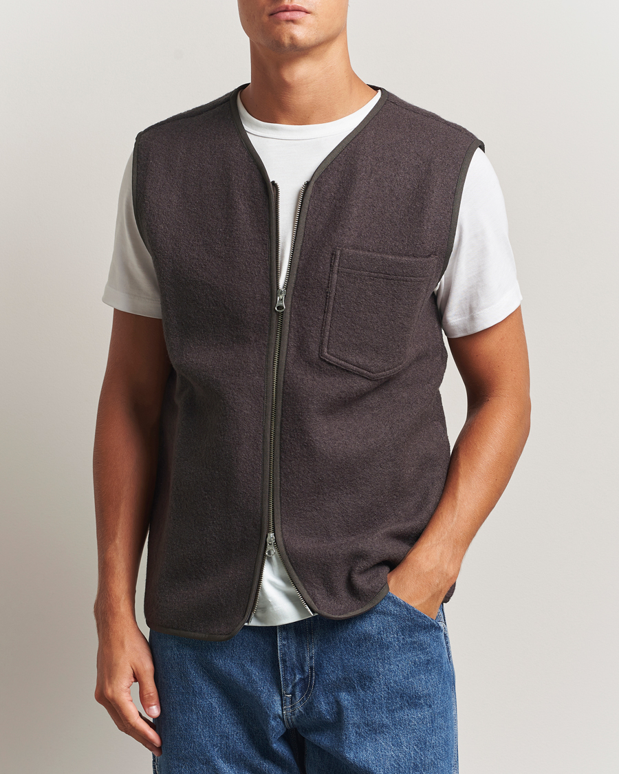 Heren | Gilets | Samsøe Samsøe | Hannes Boiled Wool Vest Turkish Coffee