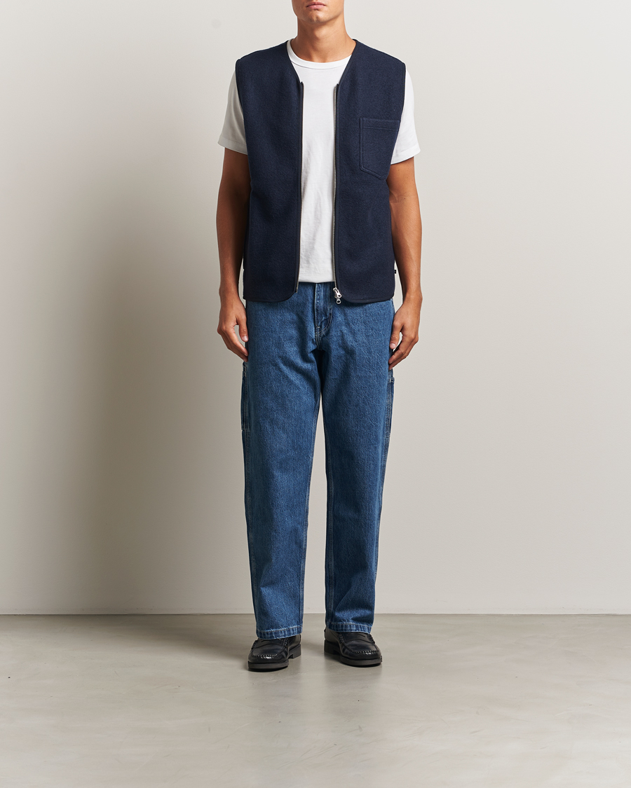 Heren | Gilets | Samsøe Samsøe | Hannes Boiled Wool Vest Salute Navy