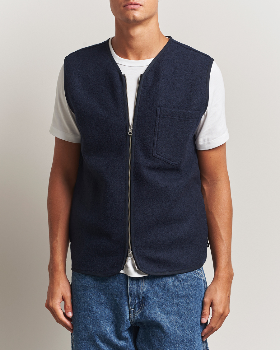 Heren | Jassen | Samsøe Samsøe | Hannes Boiled Wool Vest Salute Navy