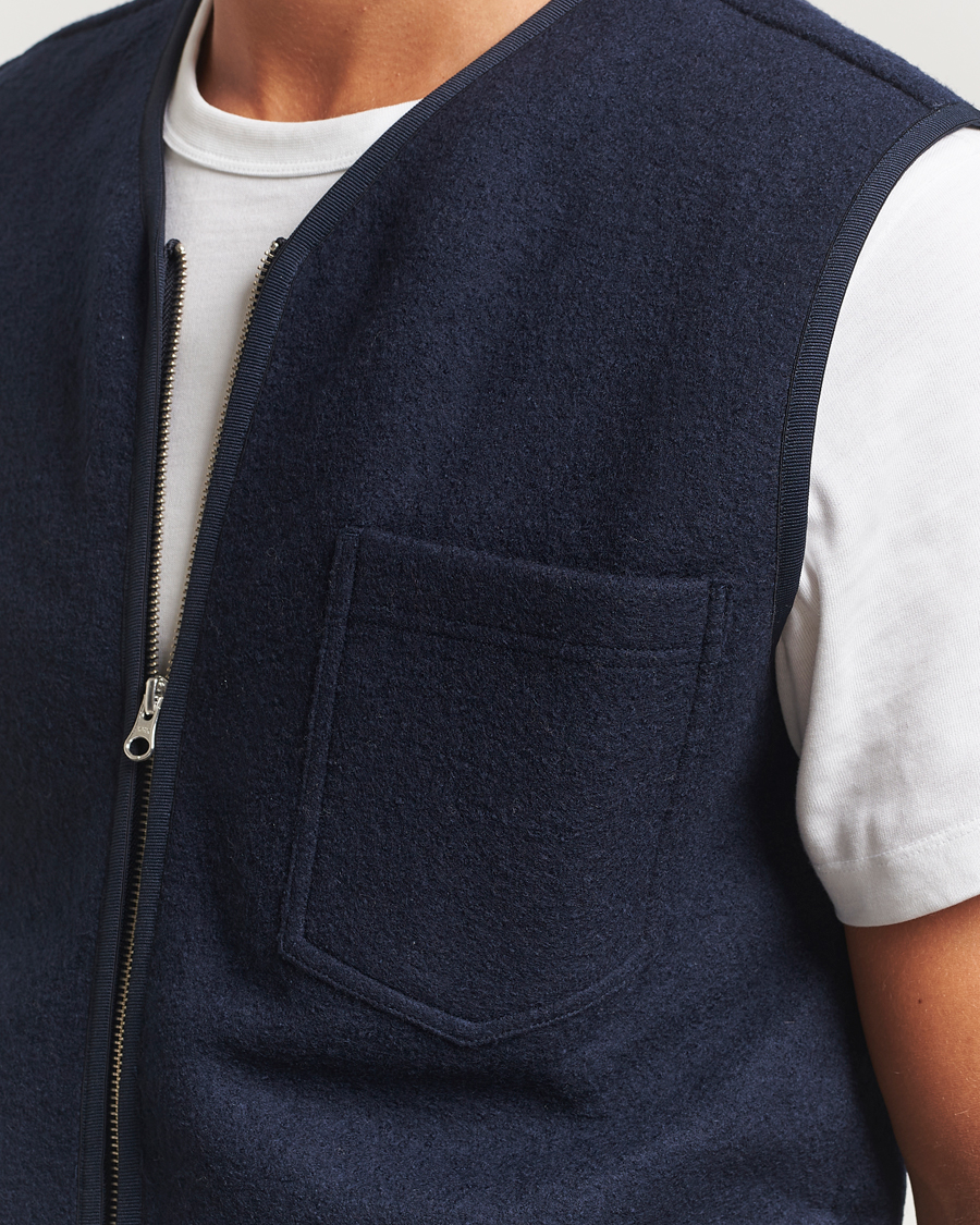 Heren | Gilets | Samsøe Samsøe | Hannes Boiled Wool Vest Salute Navy