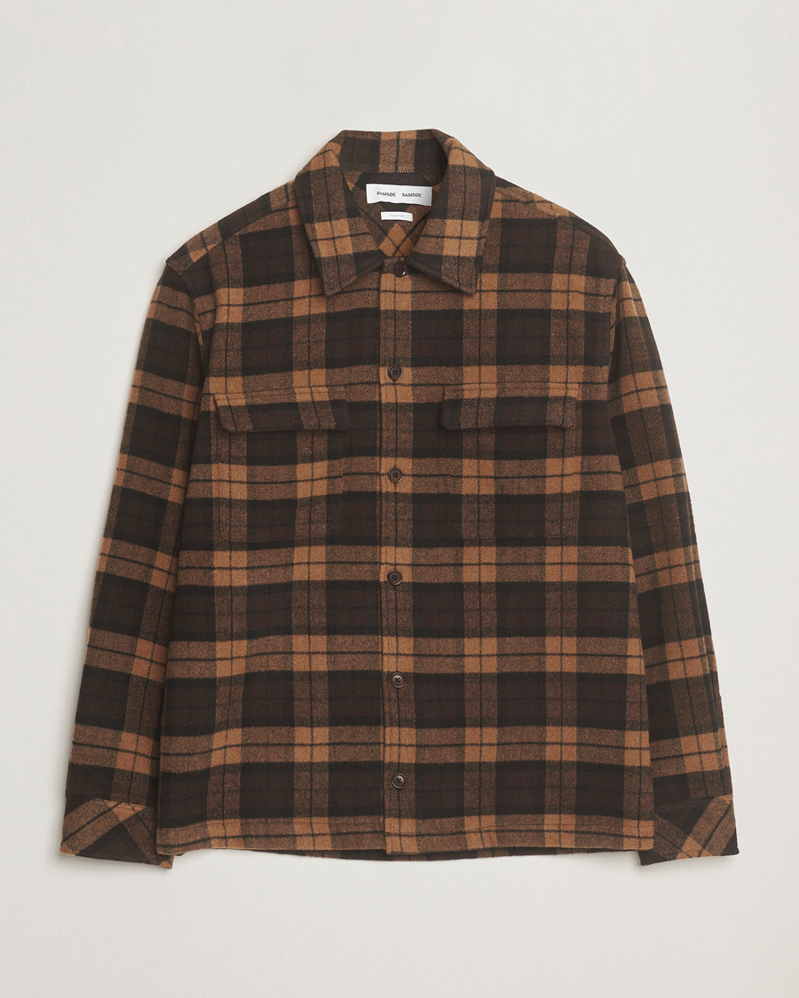Heren | Overhemden | Samsøe Samsøe | Castor Checked Overshirt Turkish Coffee