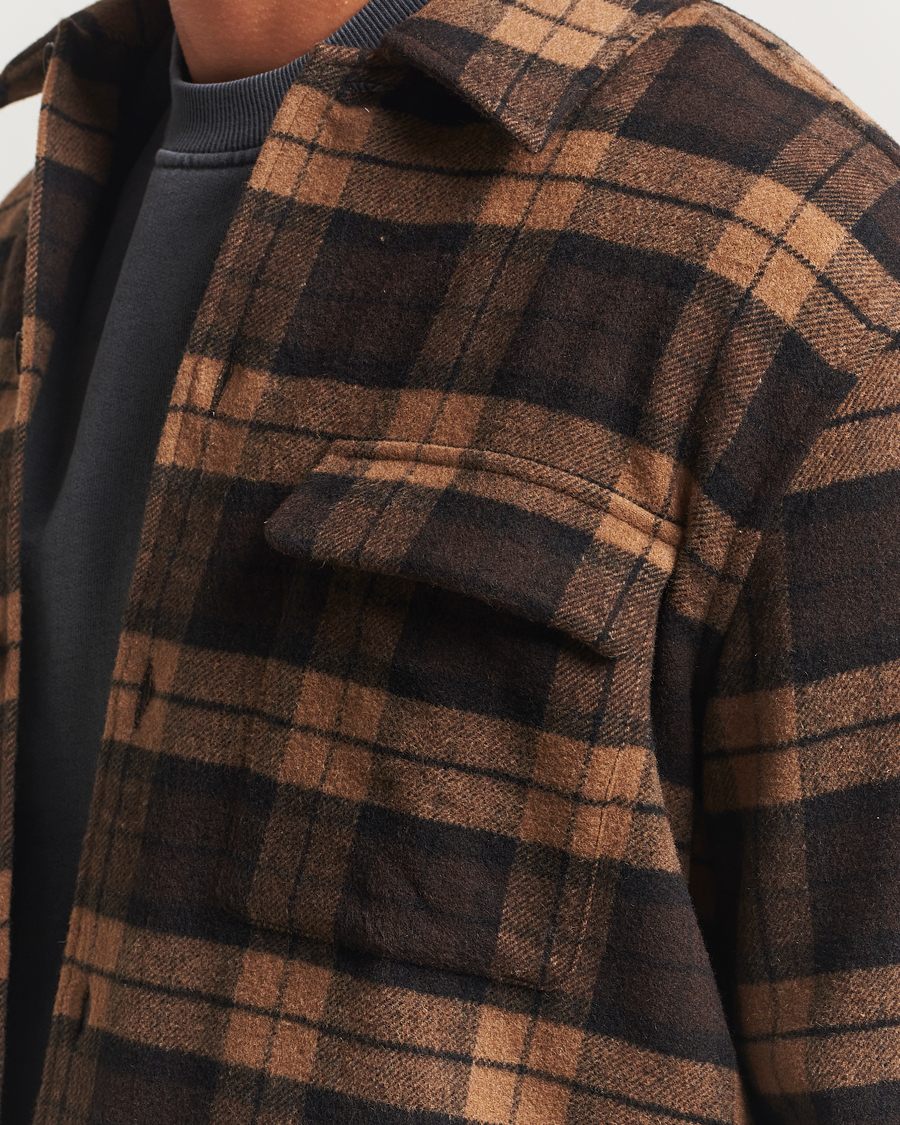 Heren | Overhemden | Samsøe Samsøe | Castor Checked Overshirt Turkish Coffee