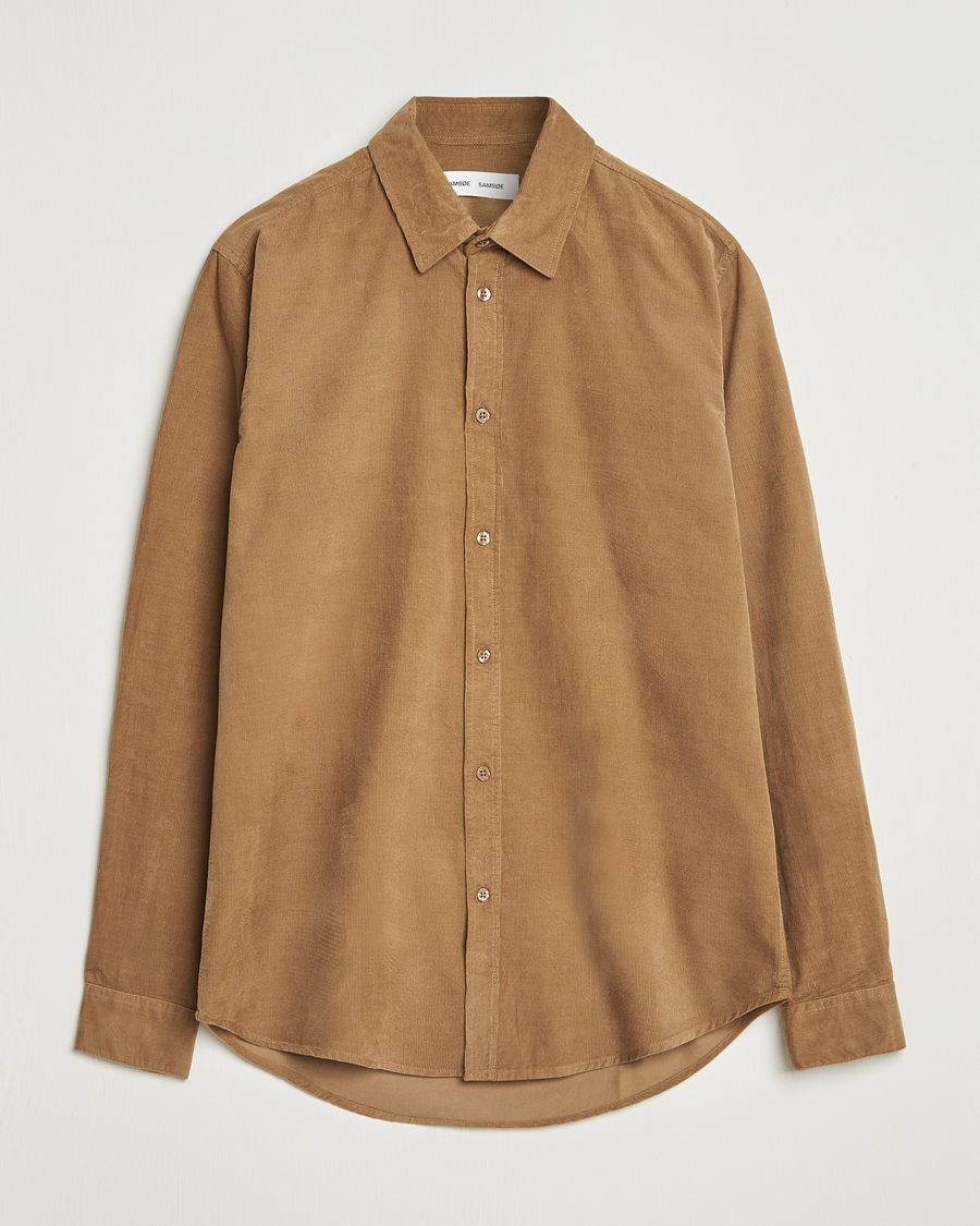 Heren | Overhemden | Samsøe Samsøe | Liam Baby Cord Shirt Otter Brown