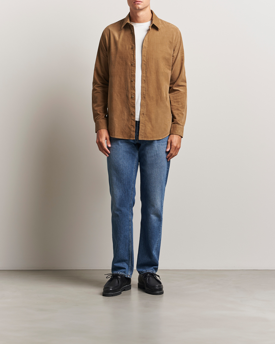 Heren | Overhemden | Samsøe Samsøe | Liam Baby Cord Shirt Otter Brown