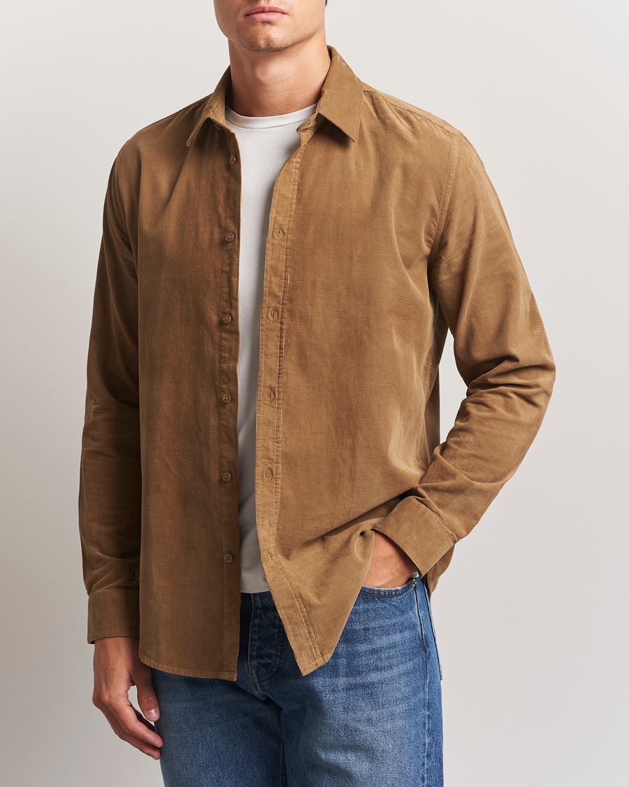 Heren | Overhemden | Samsøe Samsøe | Liam Baby Cord Shirt Otter Brown