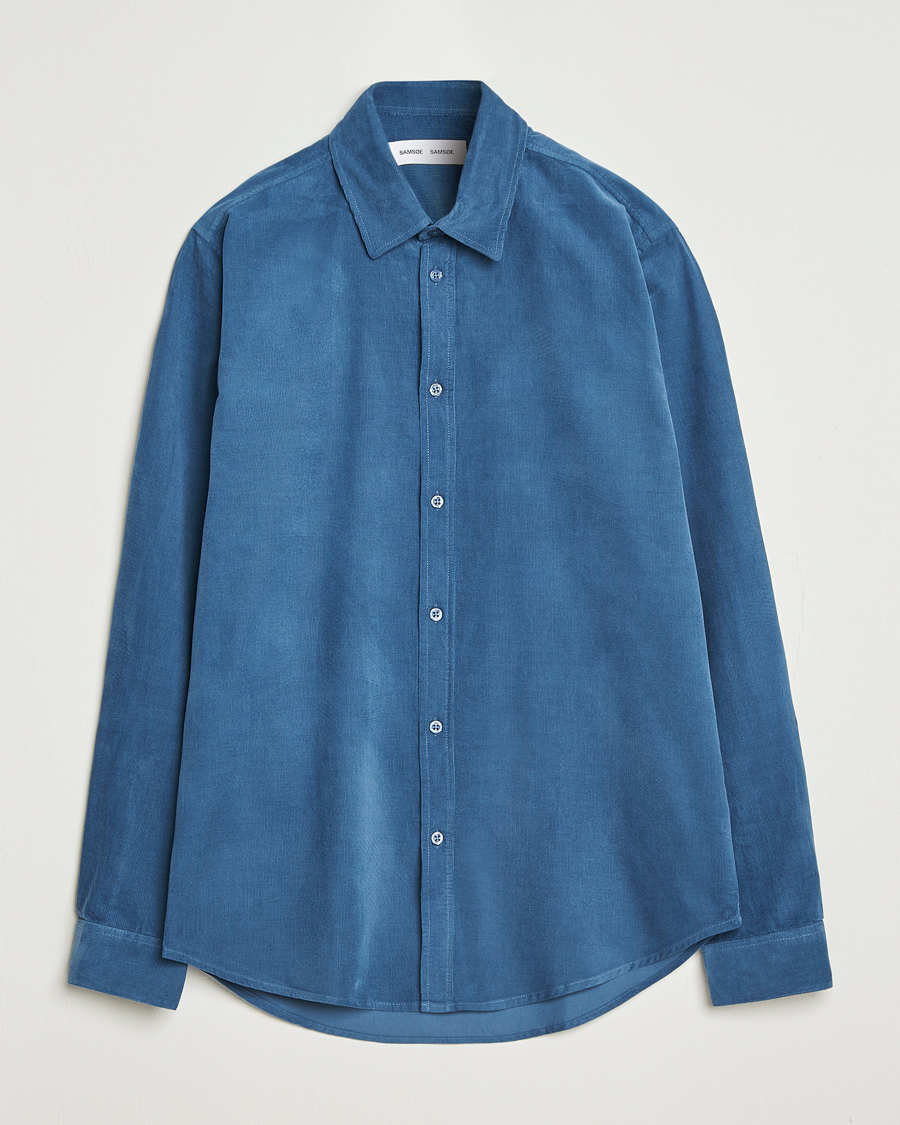 Heren | Overhemden | Samsøe Samsøe | Liam Baby Cord Shirt Stellar Blue