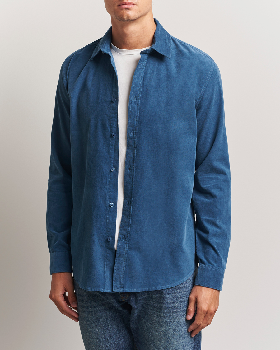 Heren | Overhemden | Samsøe Samsøe | Liam Baby Cord Shirt Stellar Blue