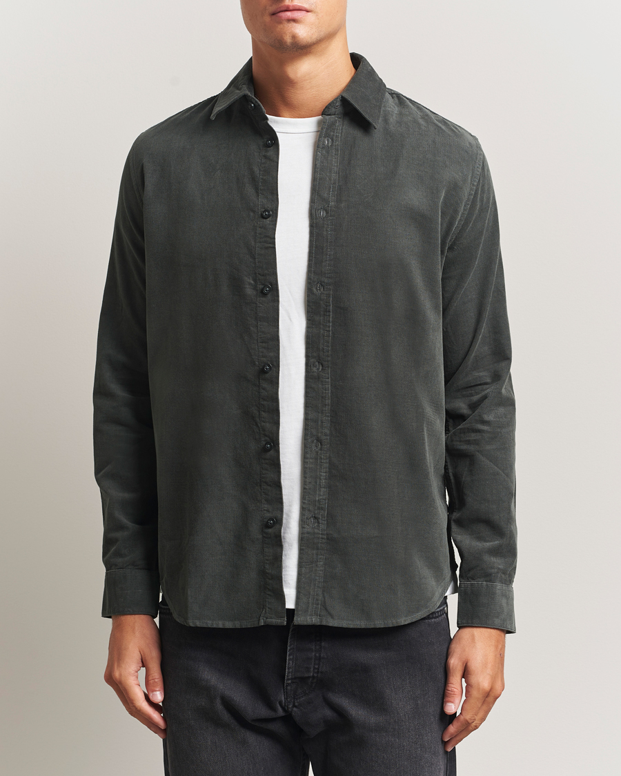 Heren | Overhemden | Samsøe Samsøe | Liam Baby Cord Shirt Black Oyster