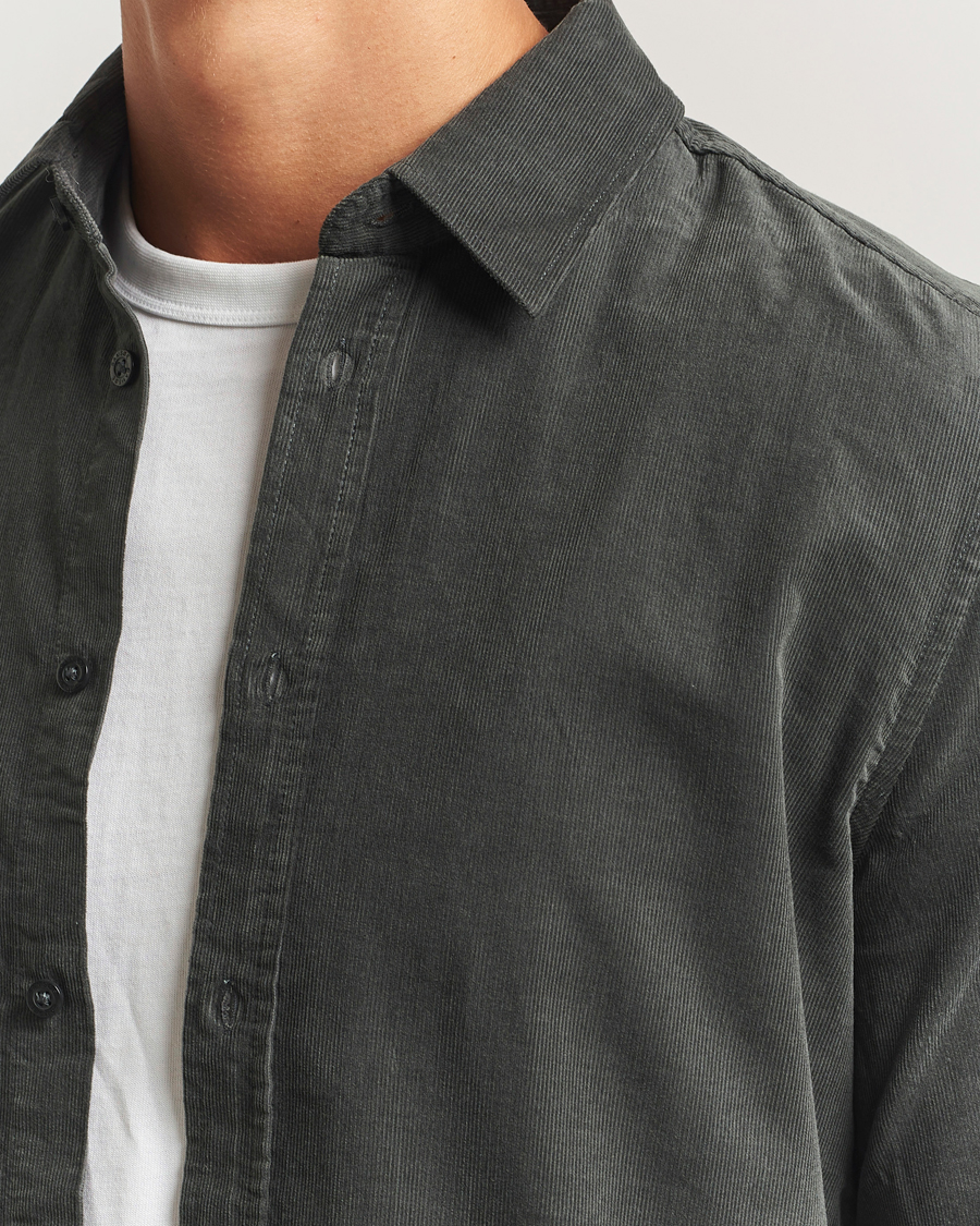 Heren | Overhemden | Samsøe Samsøe | Liam Baby Cord Shirt Black Oyster
