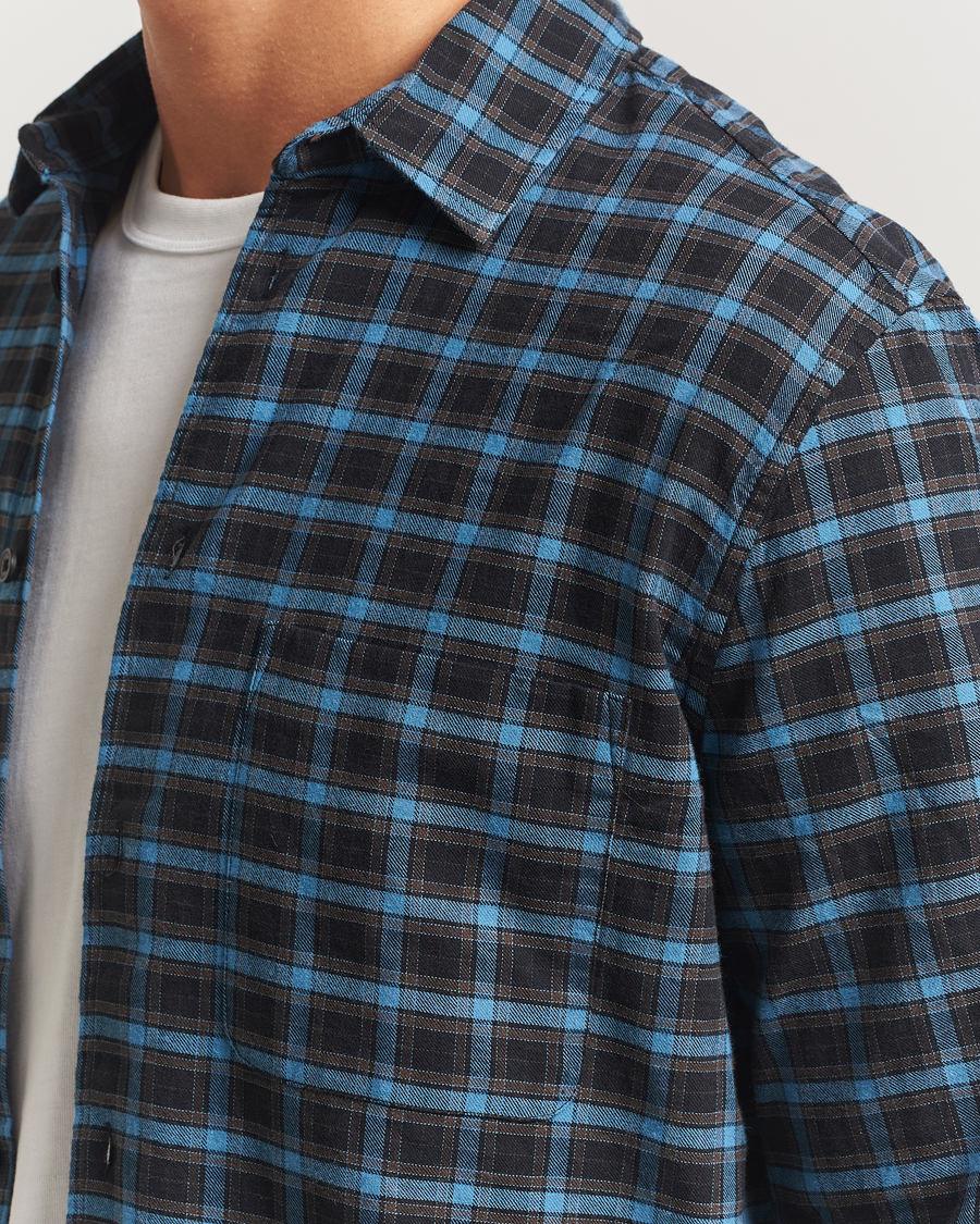 Heren | Overhemden | Samsøe Samsøe | Liam Brushed Cotton Checked Shirt Turkish Coffee