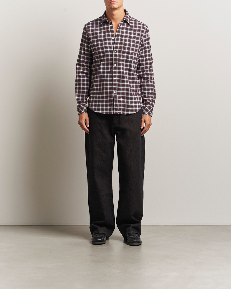 Heren | Overhemden | Samsøe Samsøe | Liam Brushed Cotton Checked Shirt Raisin