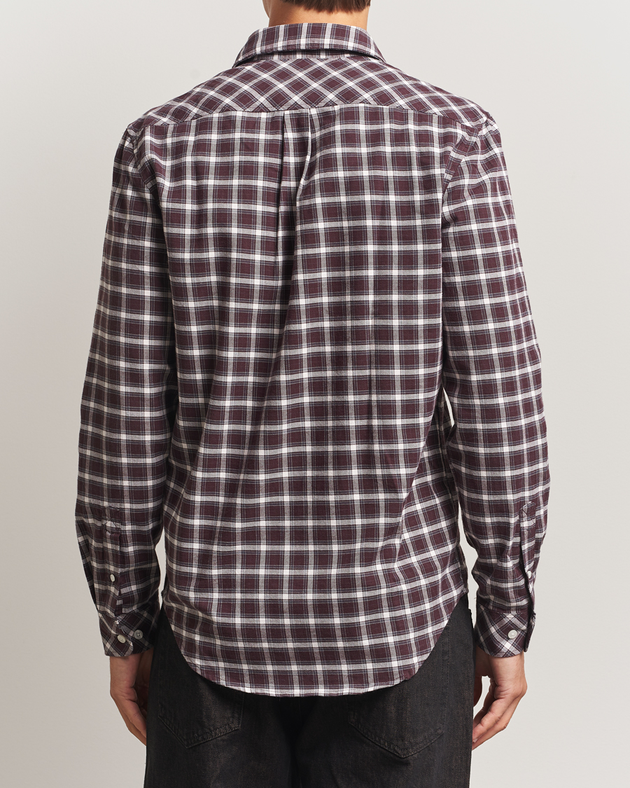 Heren | Overhemden | Samsøe Samsøe | Liam Brushed Cotton Checked Shirt Raisin