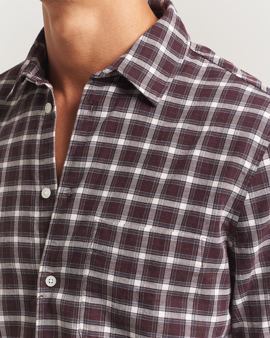 Heren | Overhemden | Samsøe Samsøe | Liam Brushed Cotton Checked Shirt Raisin