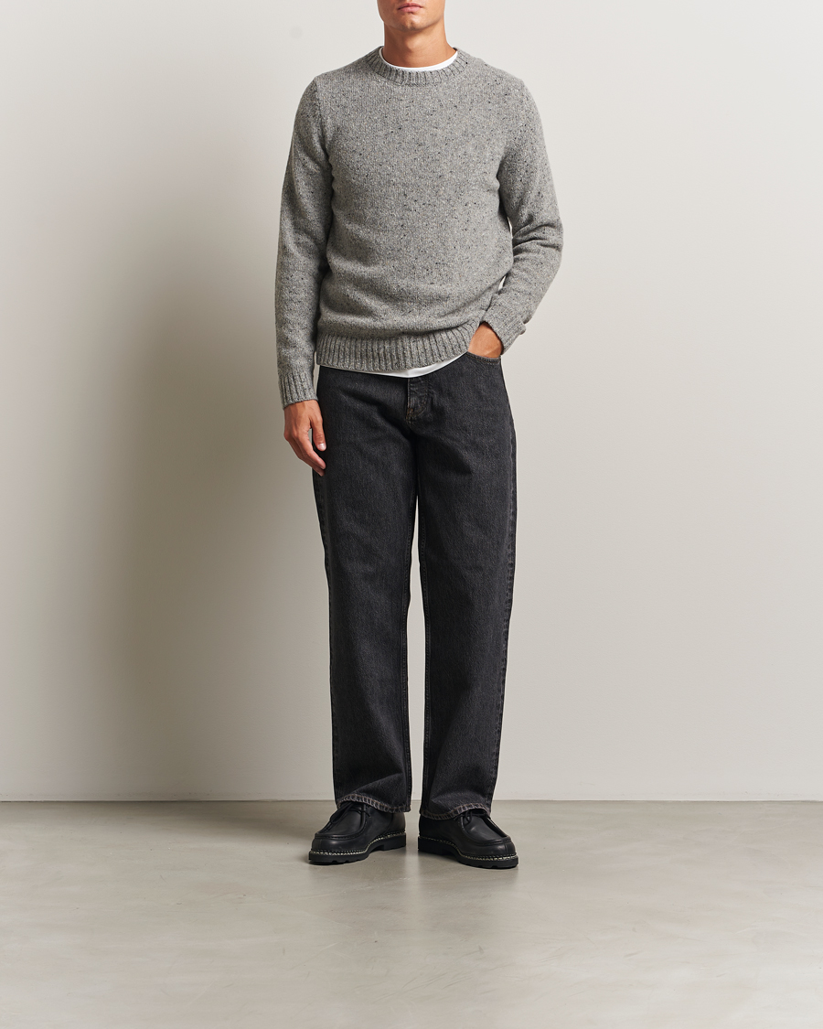 Heren | Truien | Samsøe Samsøe | Nataniel Donegal Knitted Crew Neck Grey Melange