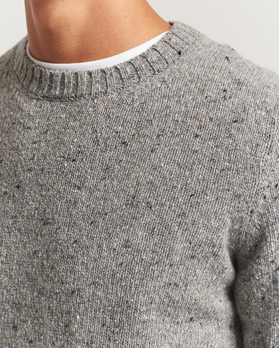 Heren | Truien | Samsøe Samsøe | Nataniel Donegal Knitted Crew Neck Grey Melange