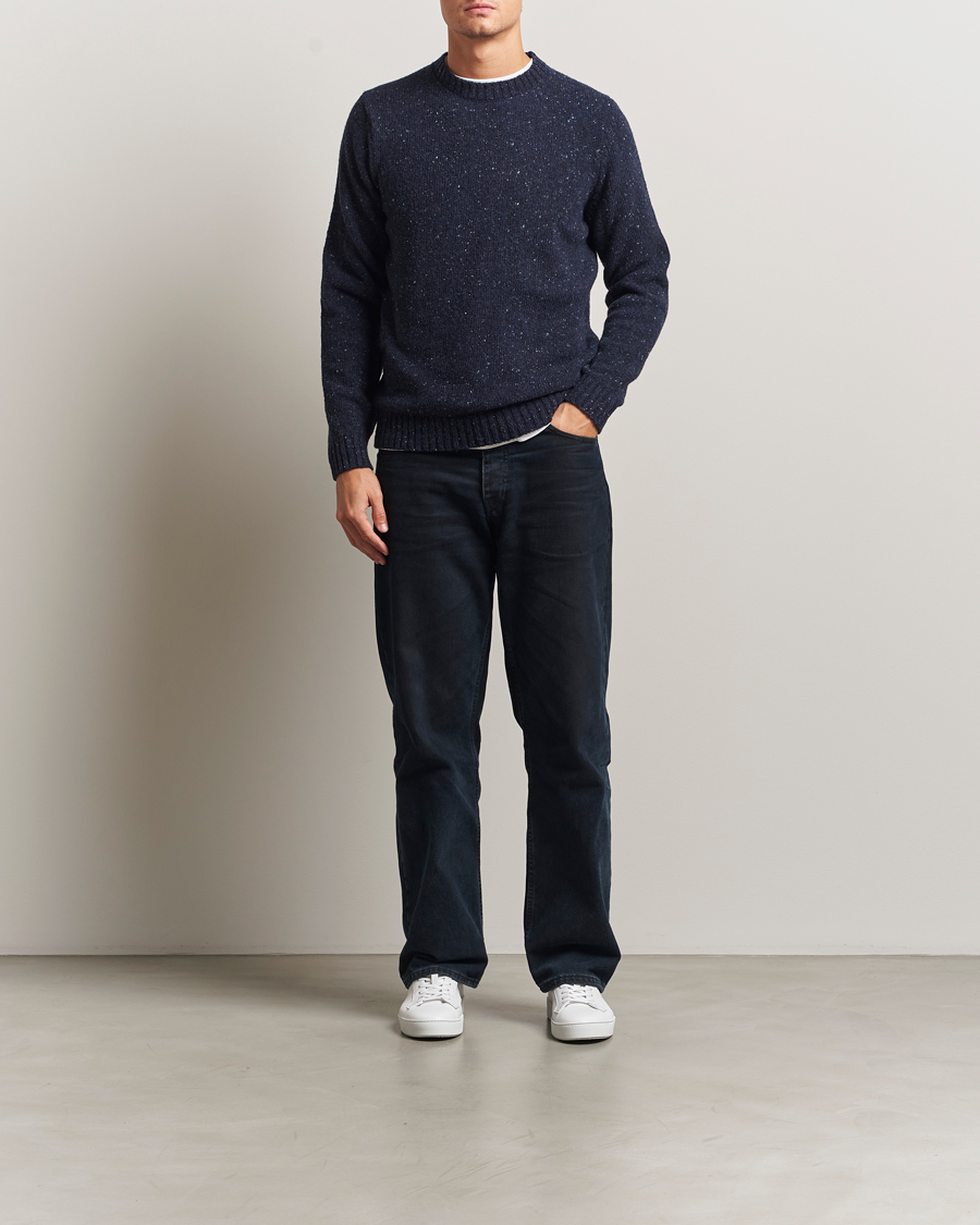 Heren | Truien | Samsøe Samsøe | Nataniel Donegal Knitted Crew Neck Salute Navy
