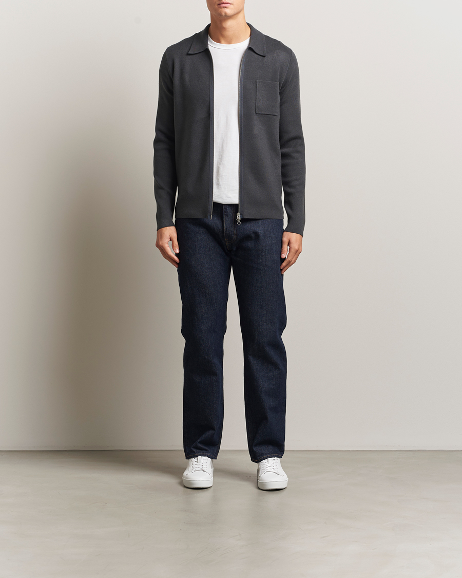 Heren | Truien | Samsøe Samsøe | Guna Full Zip Black Oyster