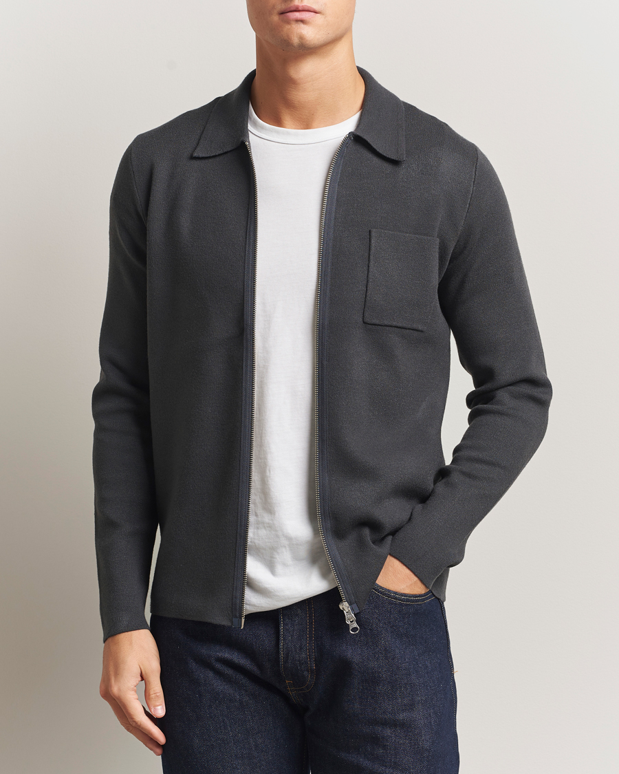 Heren | Truien | Samsøe Samsøe | Guna Full Zip Black Oyster