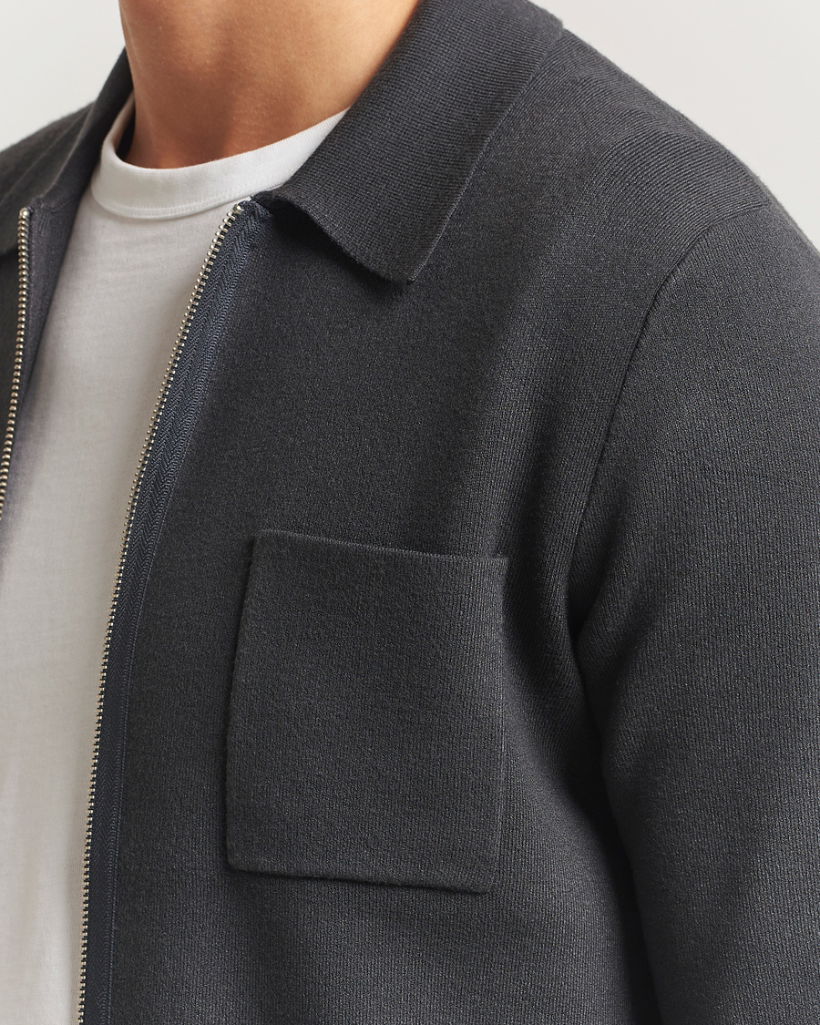 Heren | Truien | Samsøe Samsøe | Guna Full Zip Black Oyster