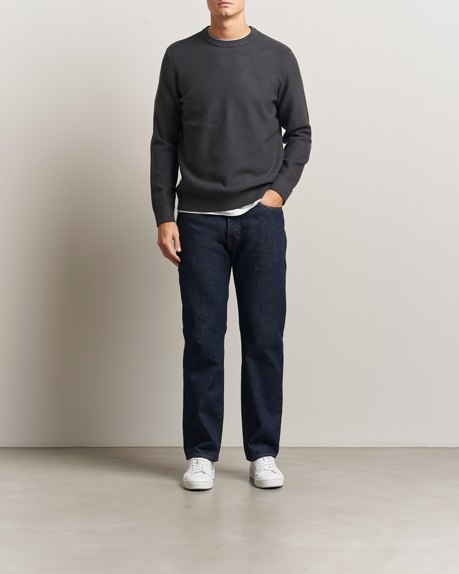 Heren | Truien | Samsøe Samsøe | Dem Structured Knitted Crew Neck Black Oyster