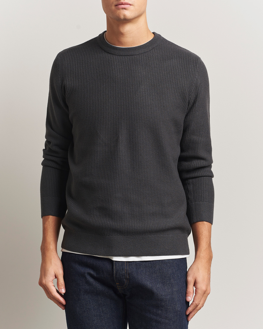 Heren | Truien | Samsøe Samsøe | Dem Structured Knitted Crew Neck Black Oyster