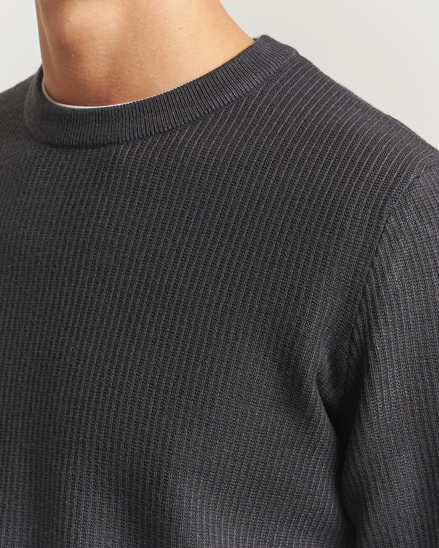 Heren | Truien | Samsøe Samsøe | Dem Structured Knitted Crew Neck Black Oyster
