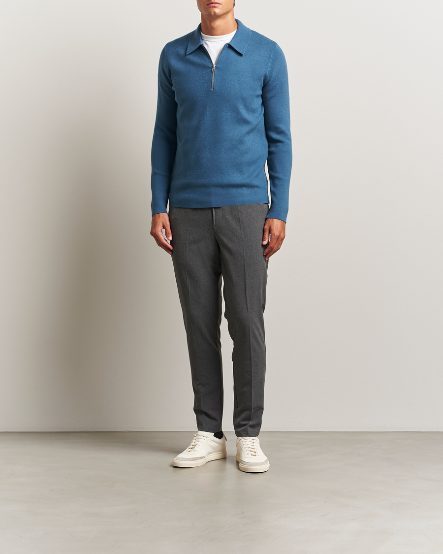 Heren | Truien | Samsøe Samsøe | Guna Half Zip Stellar Blue