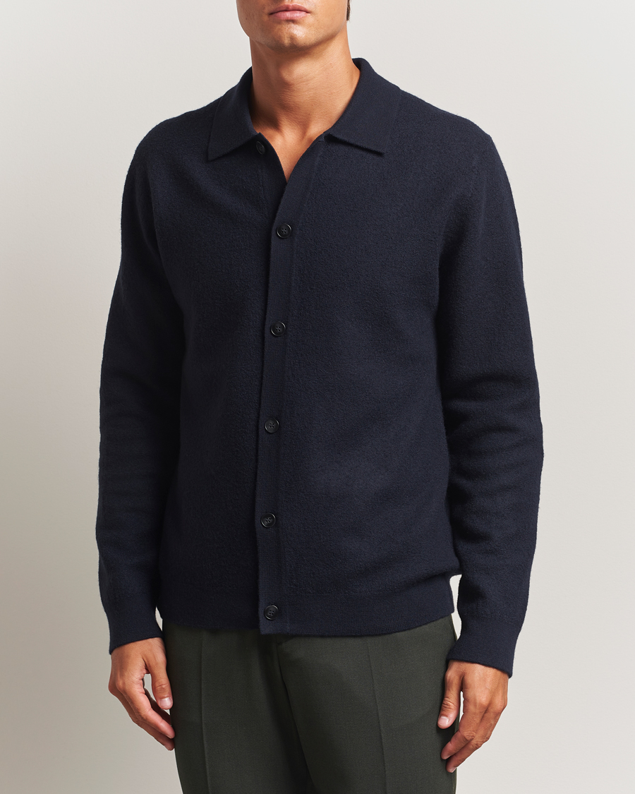 Heren | Truien | Samsøe Samsøe | Richard Merino Knitted Cardigan Salute Navy