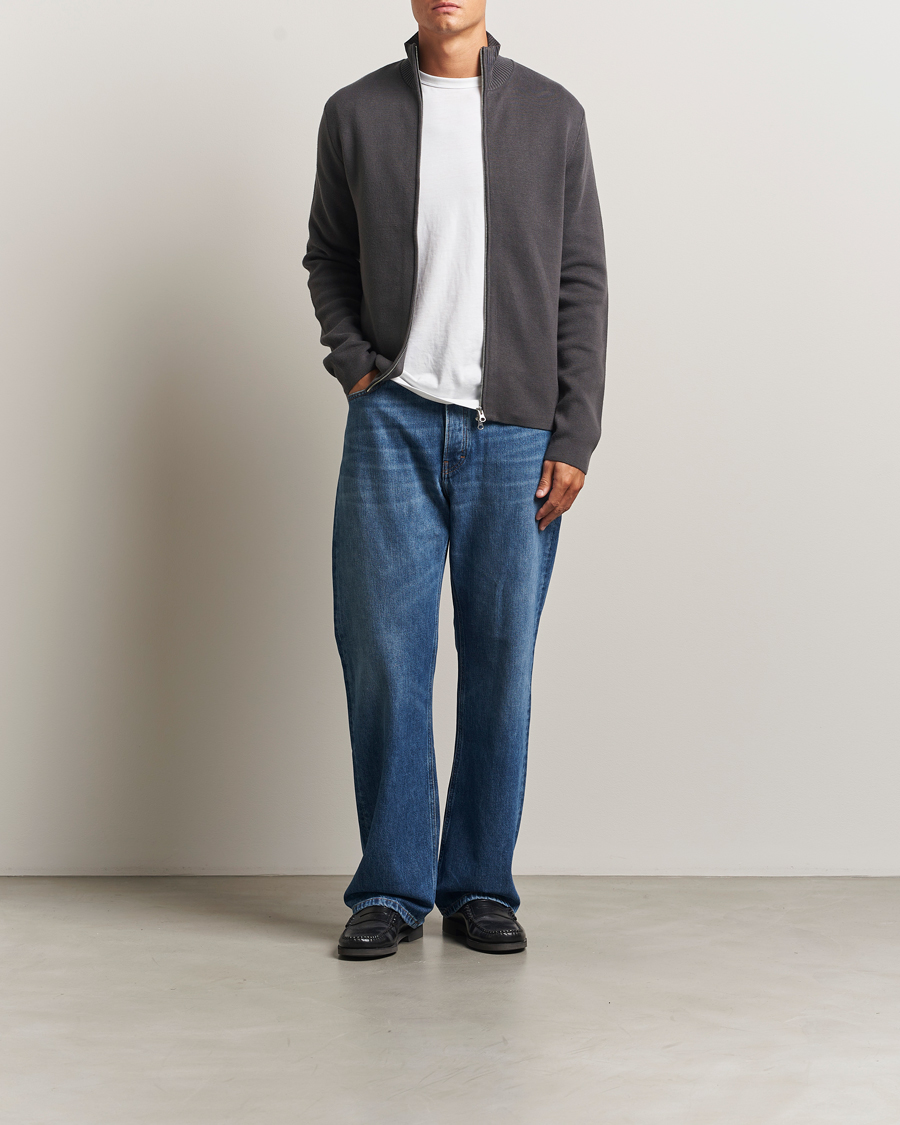 Heren | Truien | Samsøe Samsøe | Niklas Full Zip Black Oyster