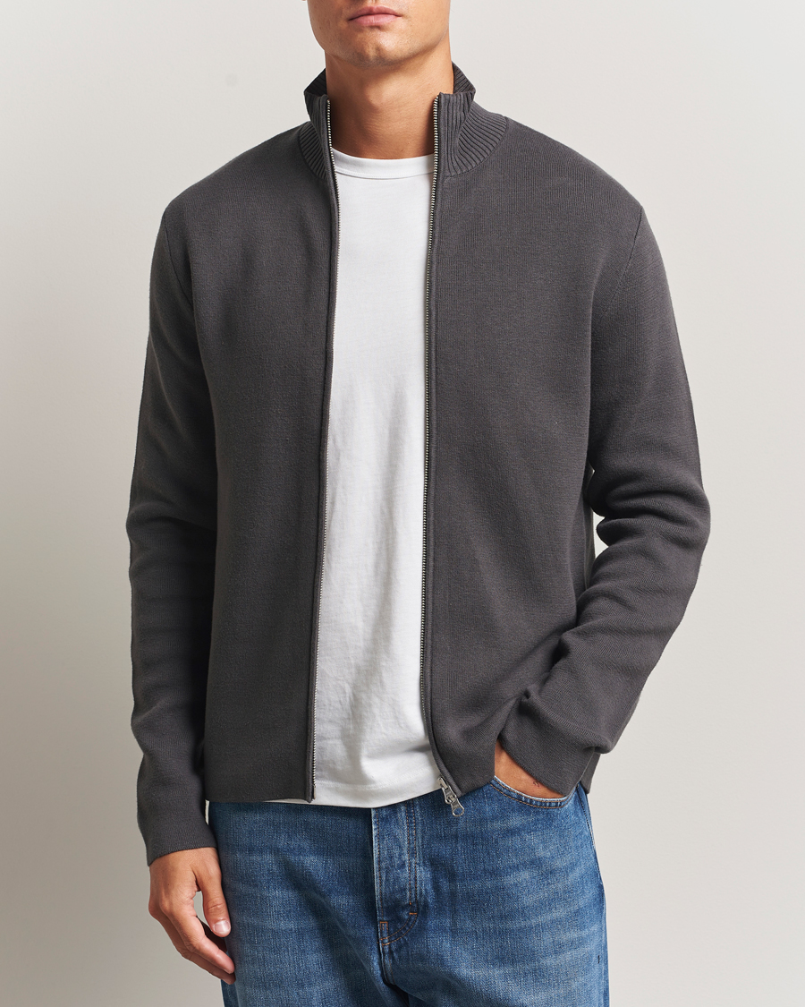 Heren | Truien | Samsøe Samsøe | Niklas Full Zip Black Oyster