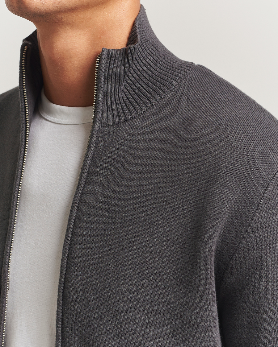 Heren | Truien | Samsøe Samsøe | Niklas Full Zip Black Oyster