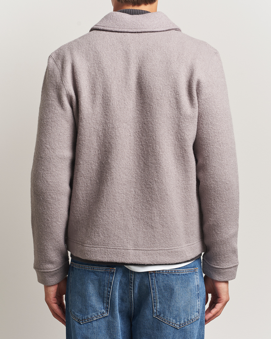 Heren | Truien | Samsøe Samsøe | Hannes Boiled Wool Full Zip Elephant Skin