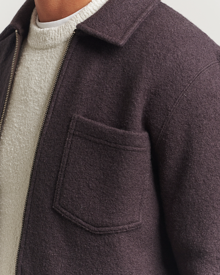 Heren | Truien | Samsøe Samsøe | Hannes Boiled Wool Full Zip Turkish Coffee