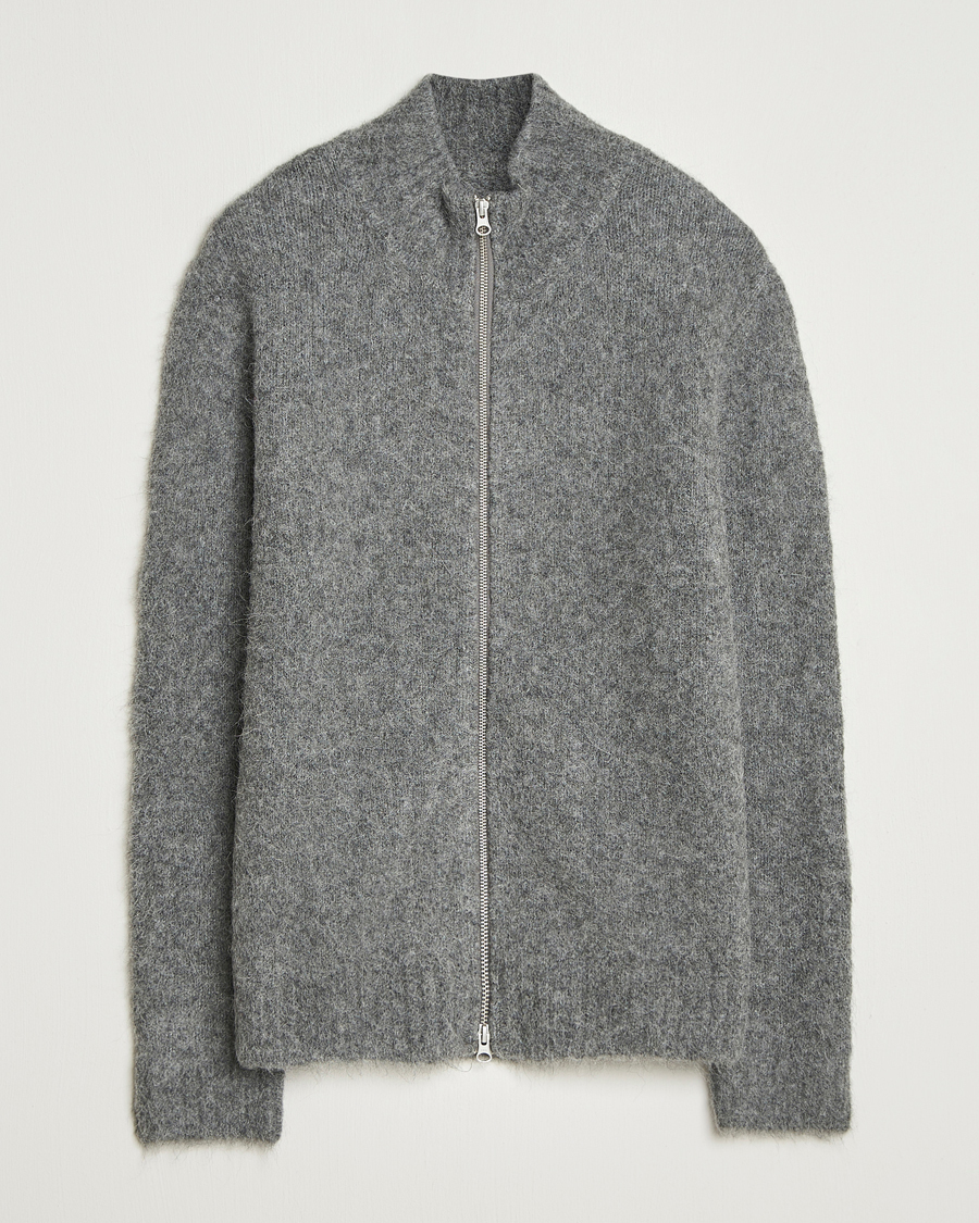 Heren | Truien | Samsøe Samsøe | Jean Alpaca Knitted Full Zip Iron Gate
