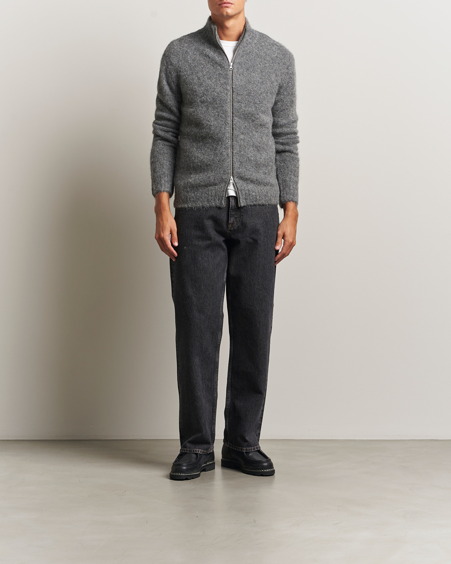 Heren | Truien | Samsøe Samsøe | Jean Alpaca Knitted Full Zip Iron Gate