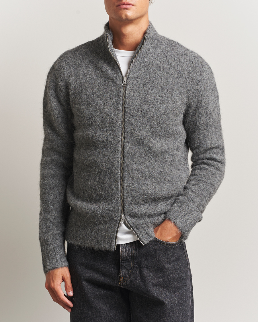 Heren | Truien | Samsøe Samsøe | Jean Alpaca Knitted Full Zip Iron Gate