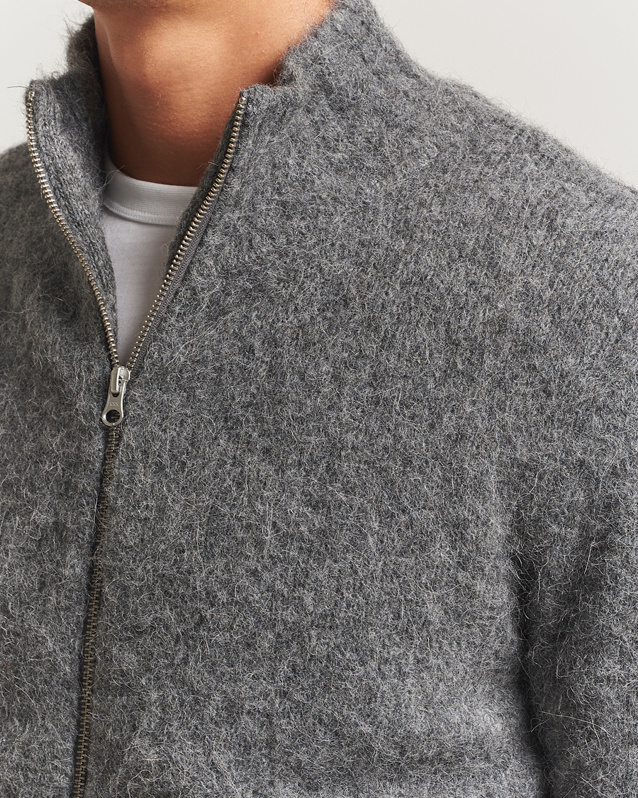 Heren | Truien | Samsøe Samsøe | Jean Alpaca Knitted Full Zip Iron Gate