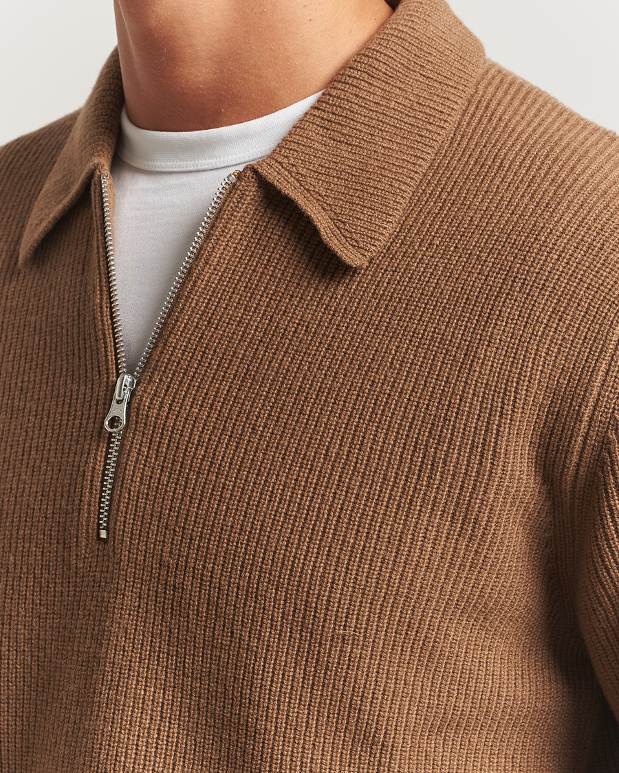 Heren | Truien | Samsøe Samsøe | Isak Knitted Half Zip Polo Otter Brown