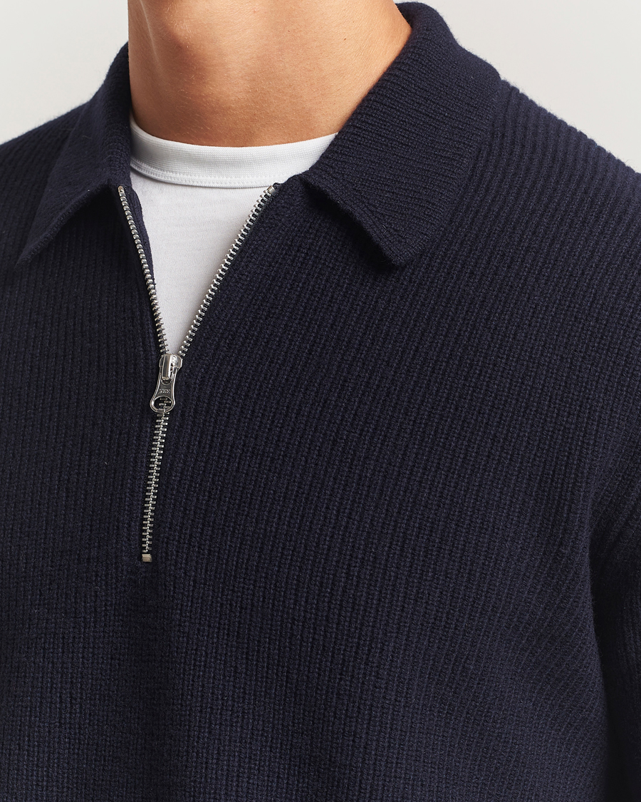 Heren | Truien | Samsøe Samsøe | Isak Knitted Half Zip Polo Salute Navy