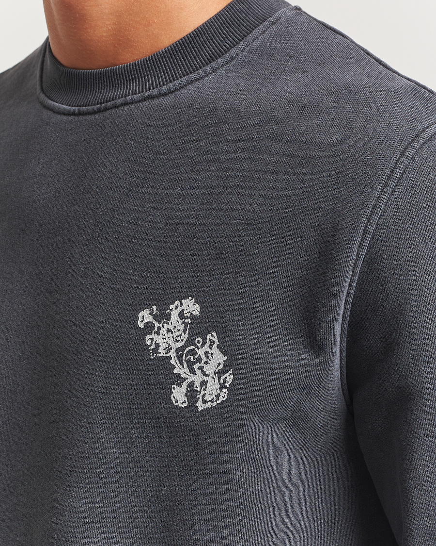 Heren | Truien | Samsøe Samsøe | Phil Printed Crew Neck Sweatshirt Washed Black