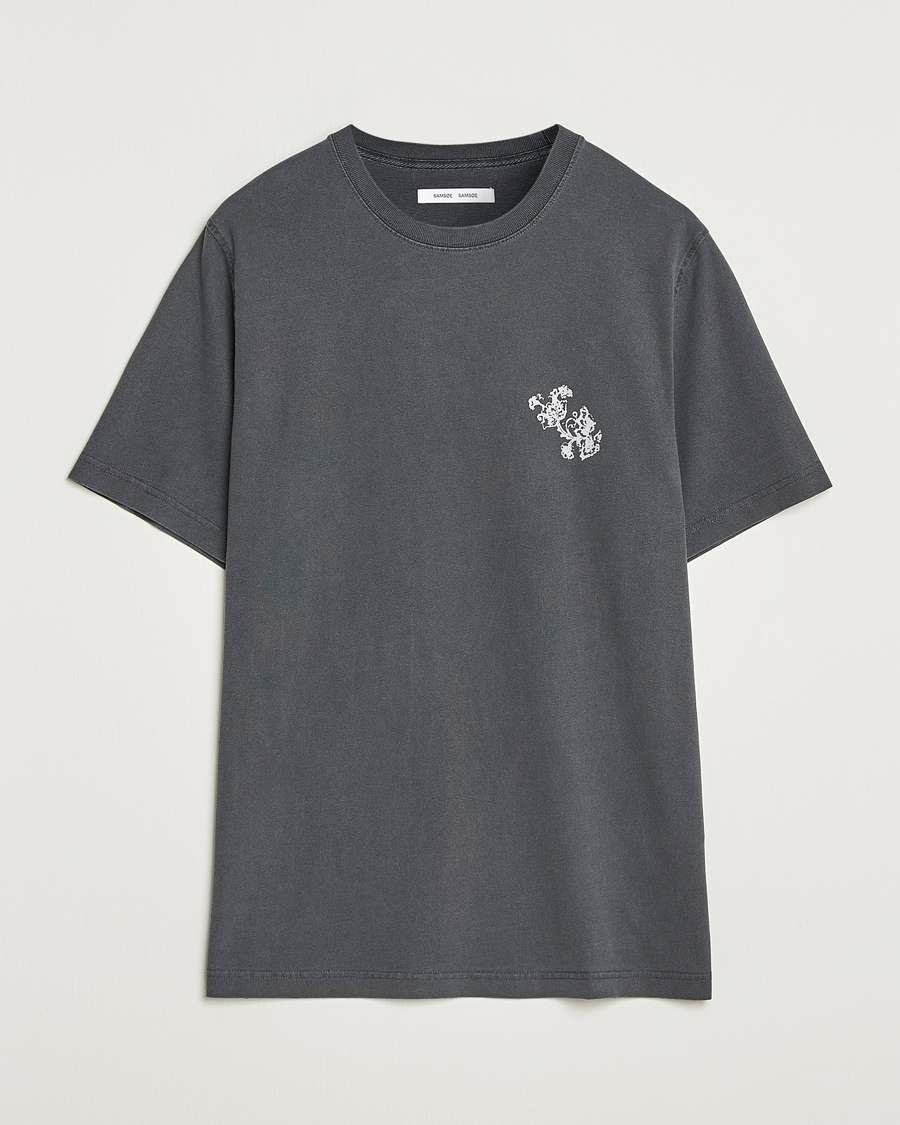 Heren | T-shirts | Samsøe Samsøe | Phil Printed Crew Neck T-Shirt Washed Black