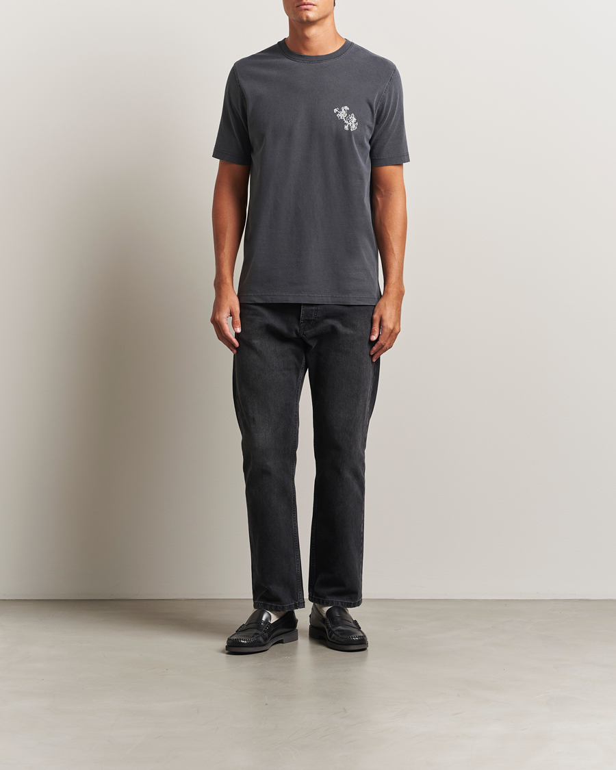Heren | T-shirts | Samsøe Samsøe | Phil Printed Crew Neck T-Shirt Washed Black